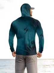 2026 Summer Best-selling Men's Fishing Outfit for Outdoor Sports Leisure Comfortable and Soft 3D Small Fish Pattern Print