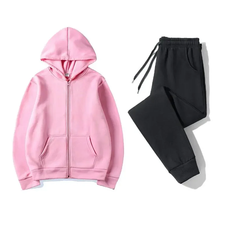 Men Half Zip Hoodie And Jogger Pants Set Zipper Pocket Design Casual Sports Two Piece Set