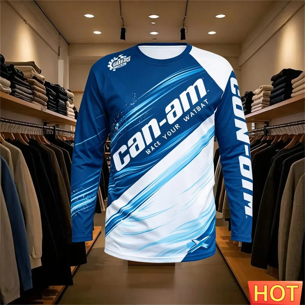 Motorcycle Racing Long Sleeve Round Neck T-shirt for Men and Women Fashion Can Am Team Long Sleeve T-shirt Sports Men's clothing