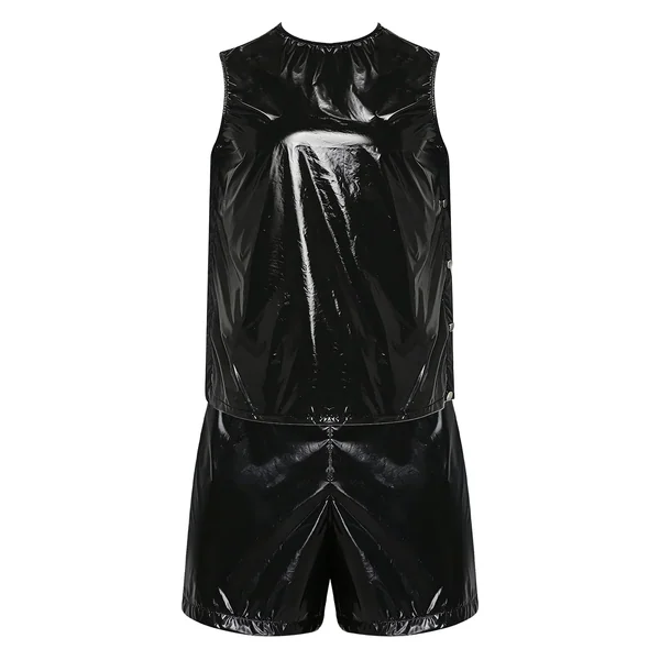 Mens Waterproof Sweat Tracksuit Tank Tops And Sides Buttons Boxer Shorts Two Pieces Outfit Special Needs Adaptive Clothing