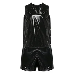 Mens Waterproof Sweat Tracksuit Tank Tops And Sides Buttons Boxer Shorts Two Pieces Outfit Special Needs Adaptive Clothing