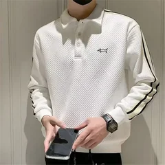 2026 Men's Golf Wear Long Sleeve Golf T-shirt Polo Tennis Shirt Casual Classic Solid Round Neck Golf Top Golf Clothing