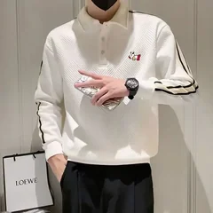 2026 Men's Golf Wear Long Sleeve Golf T-shirt Polo Tennis Shirt Casual Classic Solid Round Neck Golf Top Golf Clothing