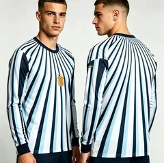 New Argentine round neck long sleeved T-shirt quick drying and breathable suitable for both men and women in sports competitions
