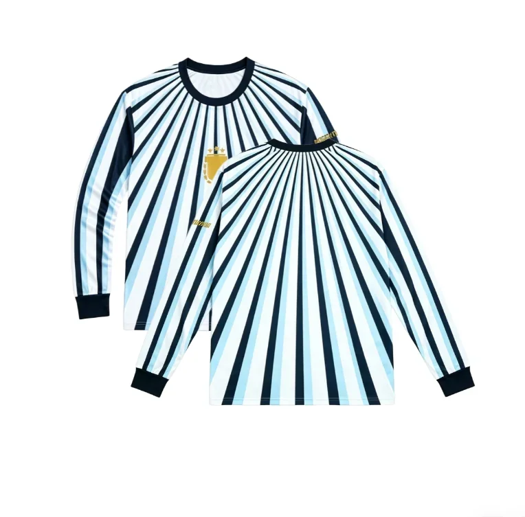 New Argentine round neck long sleeved T-shirt quick drying and breathable suitable for both men and women in sports competitions