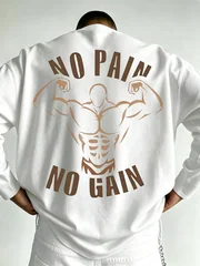 Men's Long-Sleeve Printed T-Shirt, Regular Fit for Spring/Autumn, Outdoor Sports and Casual Long-Sleeve Top