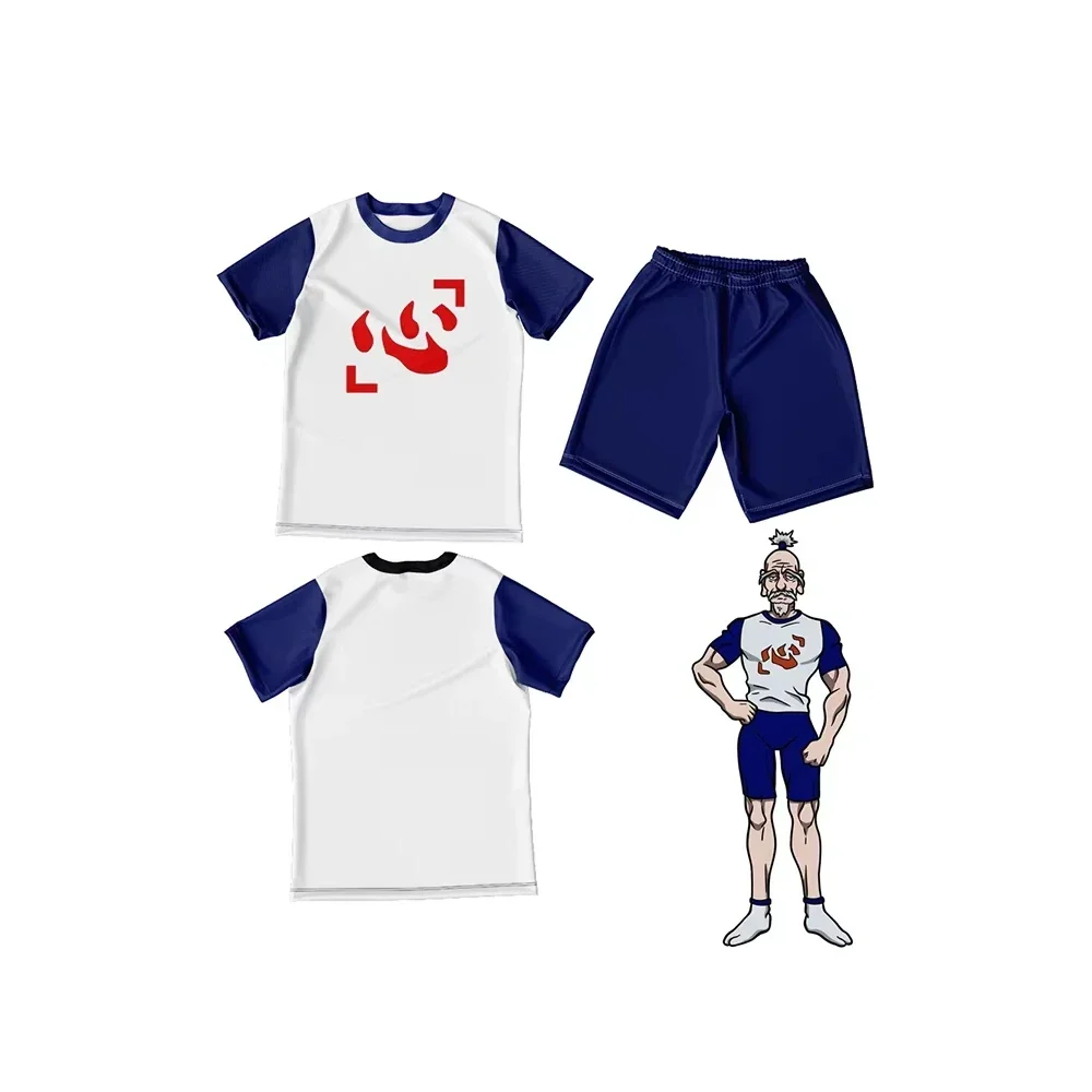 Men's Summer New 3D Printing Anime Netero Hunter X Hunter T-shirt Shorts outdoors Street Leisure Sports Fashion Leisure Set