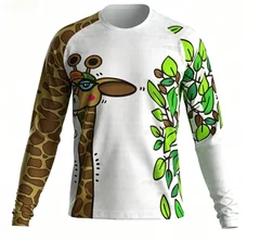 New long sleeved sportswear with 3D printed patterns, fashionable and versatile, breathable and quick drying sports top