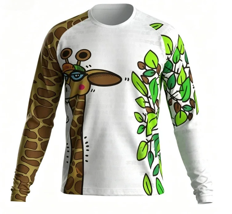 New long sleeved sportswear with 3D printed patterns, fashionable and versatile, breathable and quick drying sports top