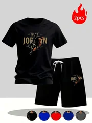 2026 Summer Men's Set Urban Casual Fashion T-shirt and Shorts High Quality Crew Neck Short Sleeve Outfits Male Daily Sportswear
