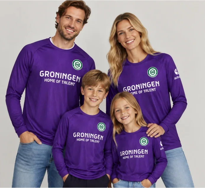 Groningen football long sleeved T-shirt breathable fan sportswear for the 2026-2027 season, family and children's clothing