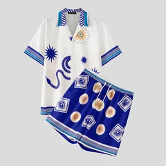 INCERUN Men' Sets Printing Vacation Short Sleeve Shirts Shorts Two Piece Sets Summer 2026 Loose Casual Hawaiian Sets For Man