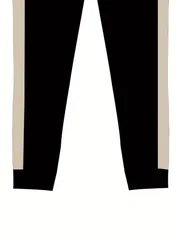 Men Loose 2 Pieces Sports Suit Fashion Black Khaki Splicing Pullover Hoodie Drawstring Jogger Pants Daily Casual Tracksuit