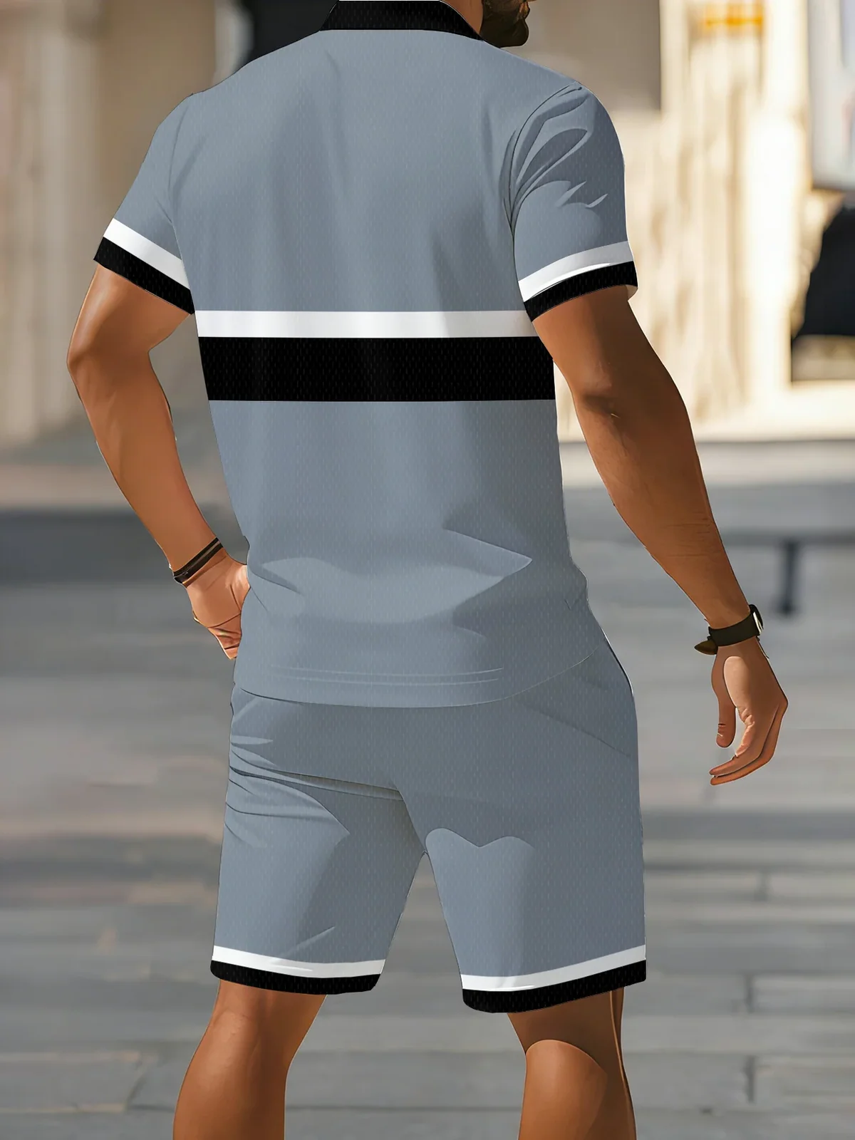 2026 Summer Men's Polo Shirt Set - 3D Printed Design Breathable Lightweight Comfortable Fashionable Outdoor Men's Clothing