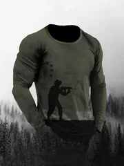 2026 New Style Fashionable Sports Men's Shirt. Gradient Color Printed Long-sleeved Top, Autumn Daily Urban Casual T-shirt