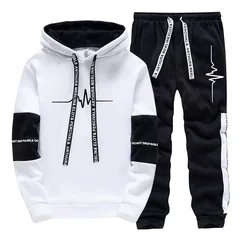 Men's Tracksuit Quality Casual Hooded Sweatshirts Outdoors Sports Jogging Clothing Autumn Winter Versatile Single Hoodies Pants