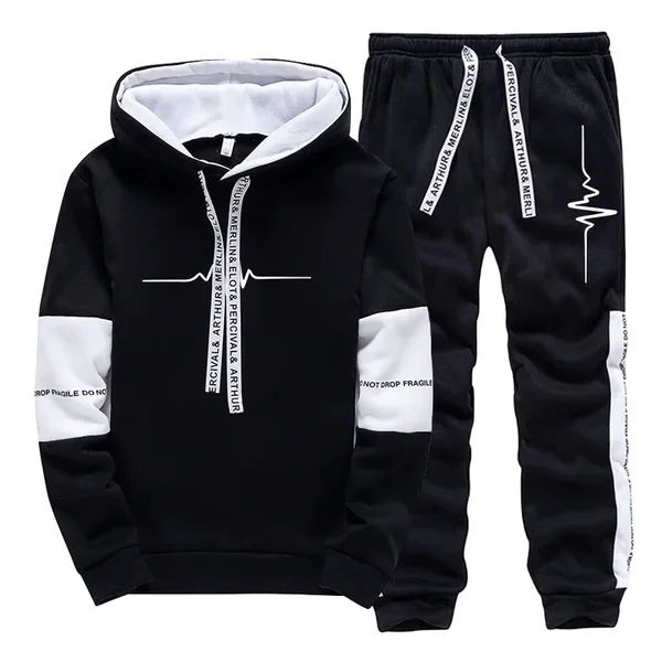Men's Tracksuit Quality Casual Hooded Sweatshirts Outdoors Sports Jogging Clothing Autumn Winter Versatile Single Hoodies Pants