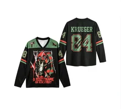 Retro V-neck Halloween horror themed long sleeved top 3D printed street party horror movie top