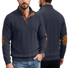 men casual color block sleeve patch long sleeve pullover sweatshirt top lightweight comfortable everyday outdoor lounge crew nec