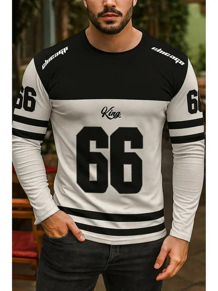 2026 Autumn/Winter Men's Round-neck Hoodie with Digital Print for Casual Sports and Outdoor Wear