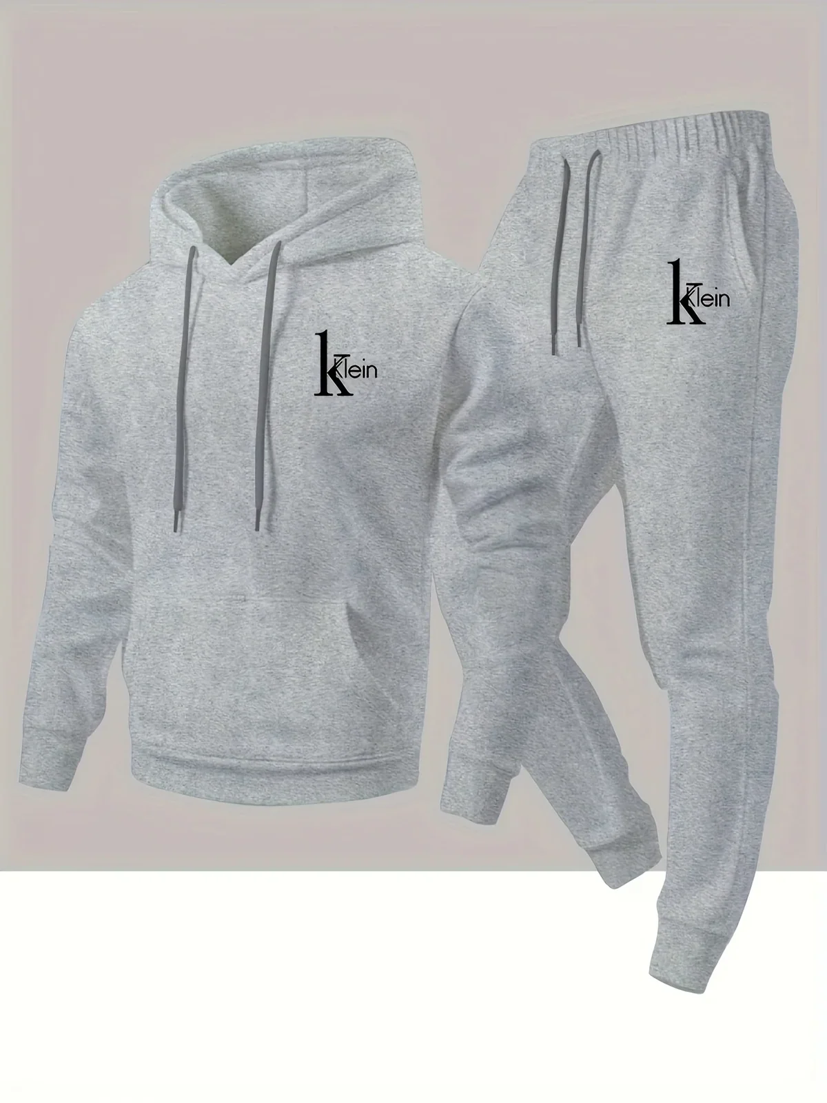 Men's two-piece set casual long-sleeved hooded sweatshirt and sports pants outfit suitable for winter and autumn Sports outfit