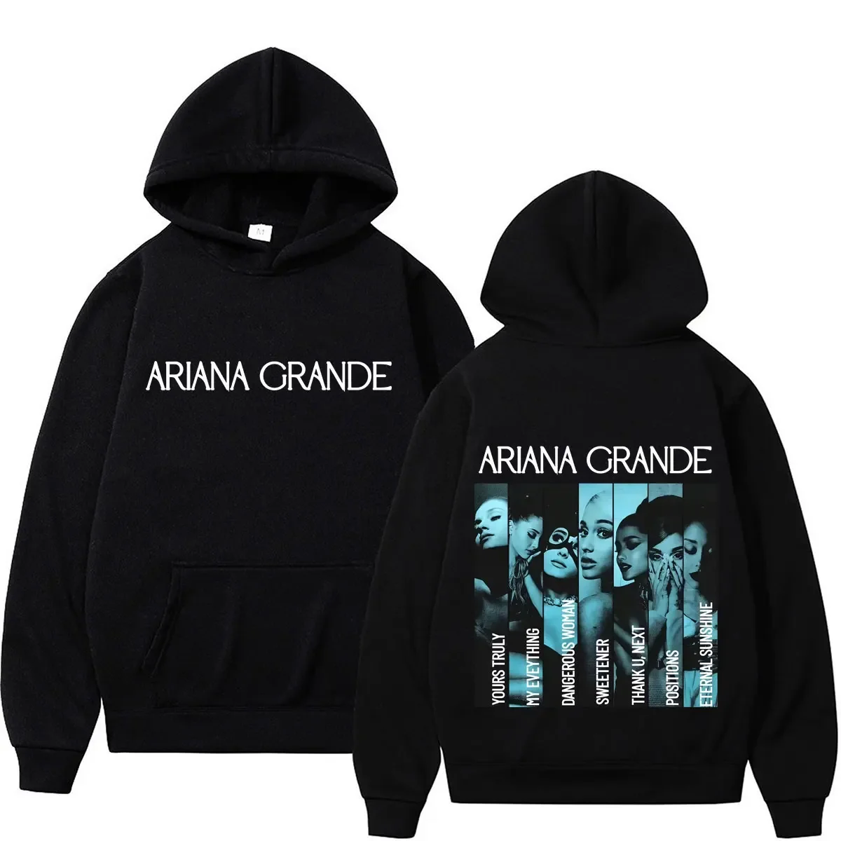 Singer Ariana Grande Album Cover Merch Hoodie Men Women Fashion Pullover Autumn Winter Loose Casual Oversized Sweatshirts Tops