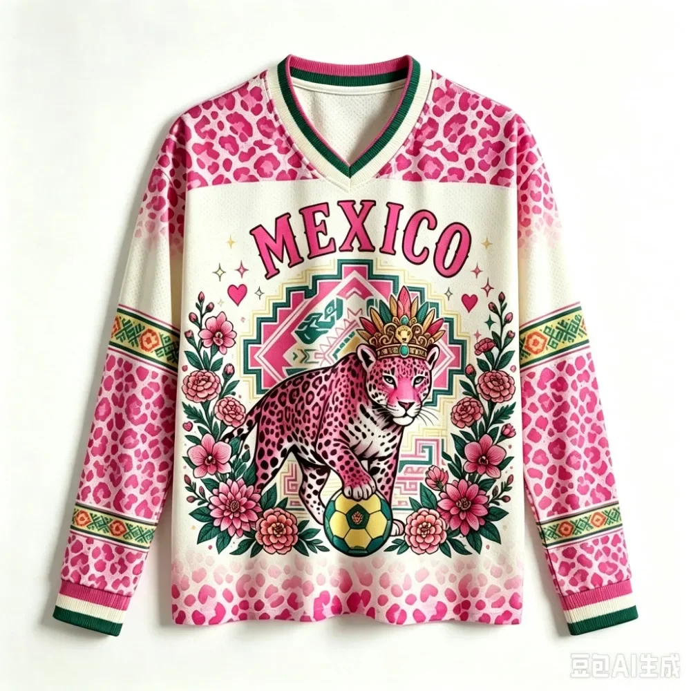 Mexican Leopard-pattern Floral Football 3DPrint V-neck Men Women Spring-autumn Cloth Trendy Casual Breath Quickdry Sport Y2K Top