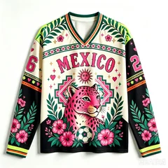 Mexican Leopard-pattern Floral Football 3DPrint V-neck Men Women Spring-autumn Cloth Trendy Casual Breath Quickdry Sport Y2K Top