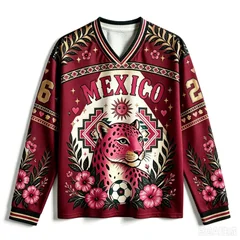 Mexican Leopard-pattern Floral Football 3DPrint V-neck Men Women Spring-autumn Cloth Trendy Casual Breath Quickdry Sport Y2K Top