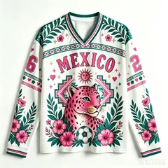 Mexican Leopard-pattern Floral Football 3DPrint V-neck Men Women Spring-autumn Cloth Trendy Casual Breath Quickdry Sport Y2K Top