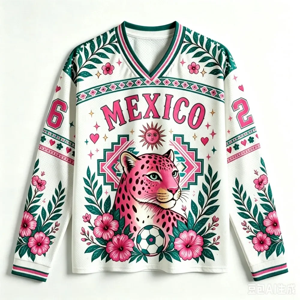 Mexican Leopard-pattern Floral Football 3DPrint V-neck Men Women Spring-autumn Cloth Trendy Casual Breath Quickdry Sport Y2K Top
