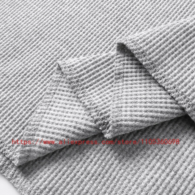 Men's Women's Casual Wear Vintage Style Gothic Font West Coast Long Sleeve Heavyweight Waffle Fabric Unisex High Street Top