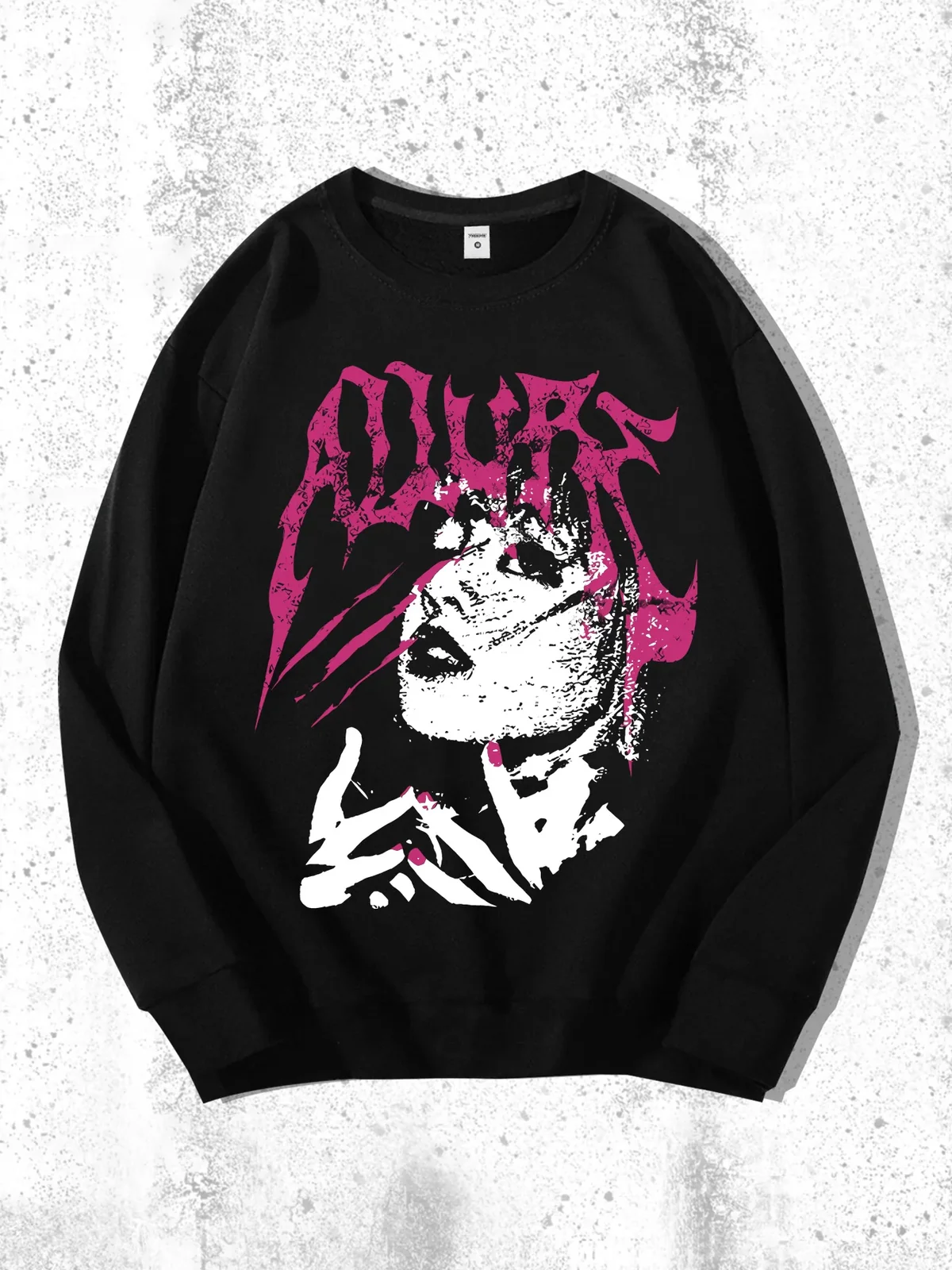 Men's Gothic Portrait Graphic Sweatshirt - Casual, Loose Fit with Crew Neck for Fall/Winter