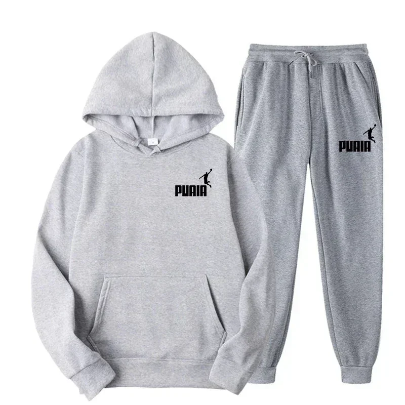 New Fashion Trend Men's and Women's Hooded Jacket Fashion Street Leisure Set Hoodie + Pants Multi-color Combination for Autumn a
