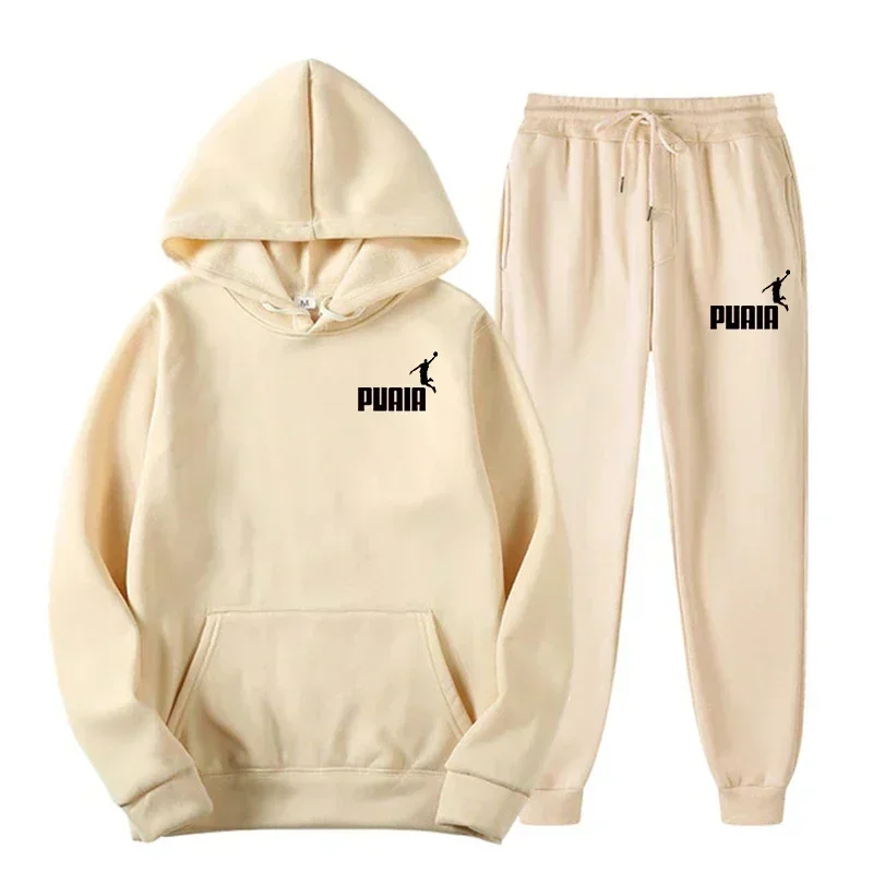 New Fashion Trend Men's and Women's Hooded Jacket Fashion Street Leisure Set Hoodie + Pants Multi-color Combination for Autumn a