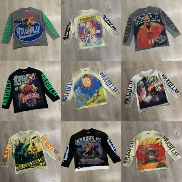 26SS New High Quality Street Lashion Hip Hop Rough Long Sleeved Fall Men's Women's Loose Casual T-Shirt