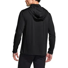 Men Solid Color Hooded Fishing Shirt Built‑in Face Mask UPF50+ UV Protection Quick Dry Long Sleeve Outdoor Sun Protection Top
