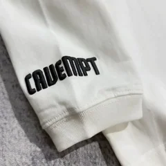 Fashion Street Unisex CAVEMPT Sweatshirts Half High Collar Slogan Nylon Embroidered Letter Long Sleeve Pullover Men Women Tops