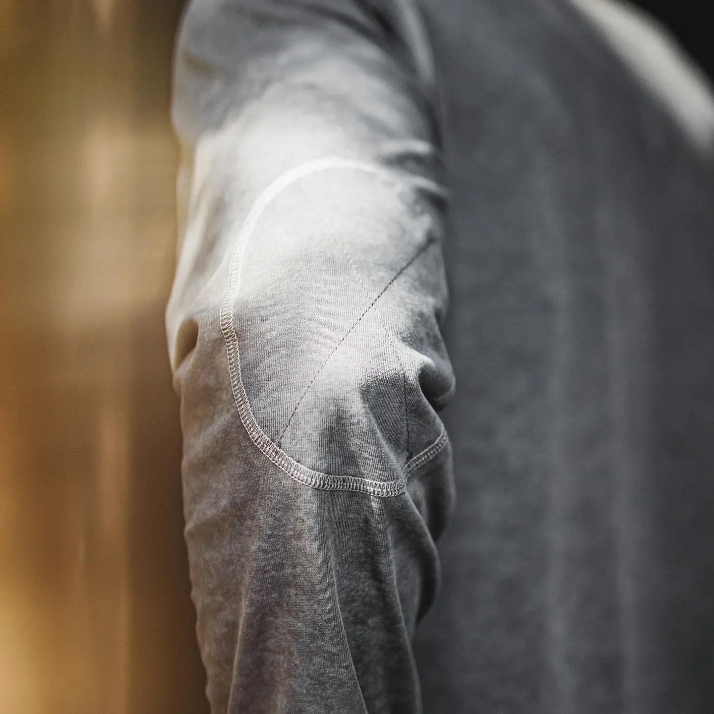 MADEN Henley Shirt Long Sleeve T-Shirt Men Vintage Garment Dyed Mottled Heather Grey Relaxed Layering Base Layer Autumn