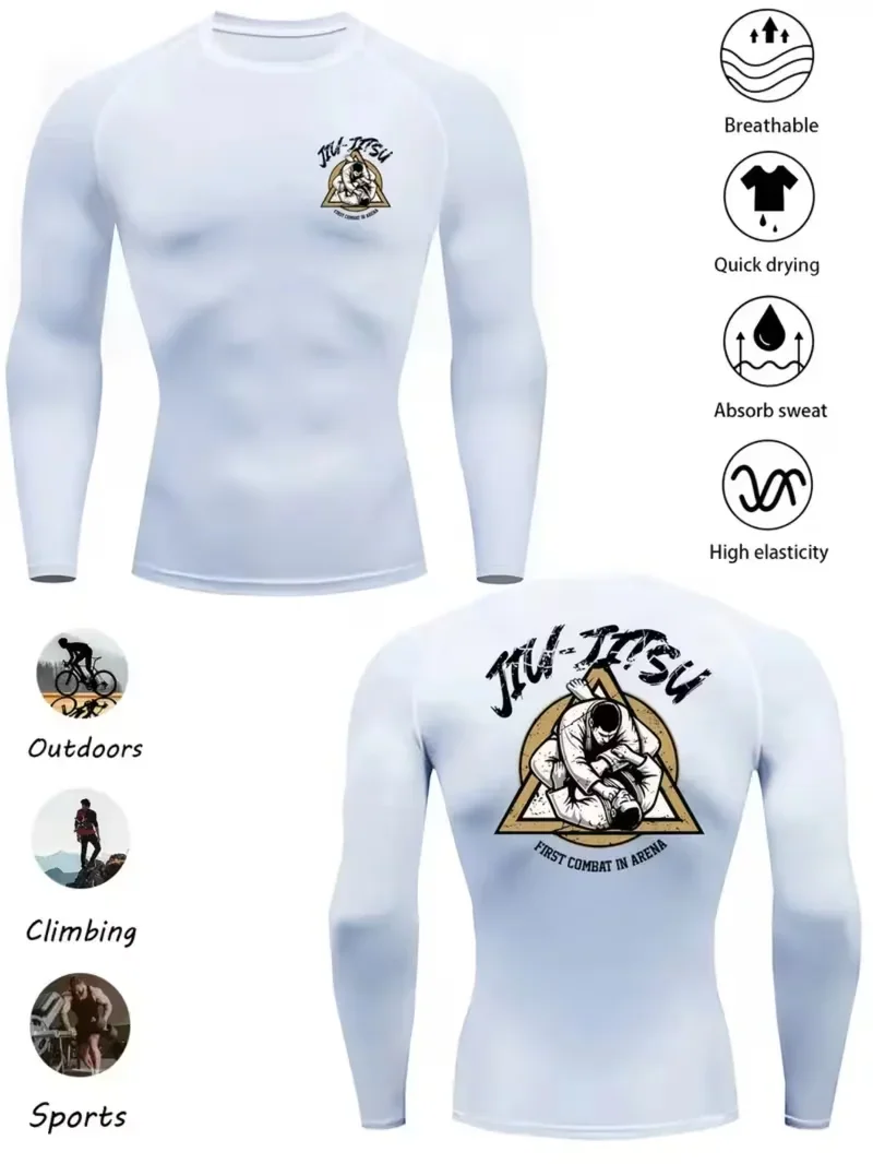 Hot new men's long sleeved high stretch sports running compression shirt - breathable and sweat absorbing long sleeved top