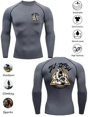 Hot new men's long sleeved high stretch sports running compression shirt - breathable and sweat absorbing long sleeved top