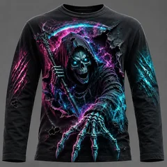 Halloween Men 3D Graphic Printed Long Sleeve T Shirt Gothic Skull Pullover Tops Autumn New Festive Gift Men Clothing Tops Tees
