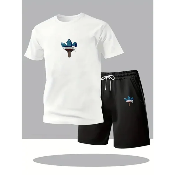 Summer Men's Sets Fashion Tracksuit Men Short Sleeve T Shirts+Sport Shorts Suit Men Casual Men Clothing Mens Joggers Sets S-2XL