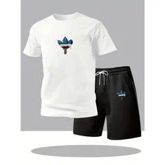 Summer Men's Sets Fashion Tracksuit Men Short Sleeve T Shirts+Sport Shorts Suit Men Casual Men Clothing Mens Joggers Sets S-2XL