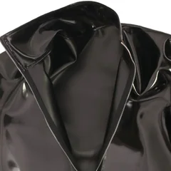 New Fashion Cloth Latex Men's T-shirts Long Sleeve PVC Shiny Man Tops Punk Nightclub Tshirts Man Shaping Slim Body Stage Wear