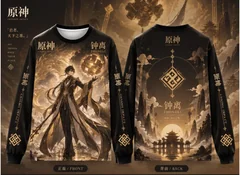 Genshin Impact Zhongli Long Sleeve T Shirt Men Women Full Print 3D Tee Anime Zhongli Graphic Casual Streetwear Longshirt