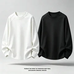 Men Crew Neck Raglan Sleeve Long Sleeve T Shirt Loose Fit Solid Color Soft Fabric Casual Basic Daily Tops
