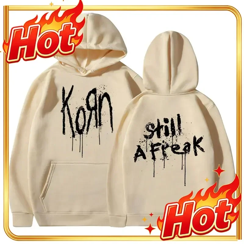 Korn Music Concert Rock Band WORLD TOUR Hoodie Men's Vintage Metal Gothic Oversized Sweatshirt Punk Hip Hop Hoodies Streetwear