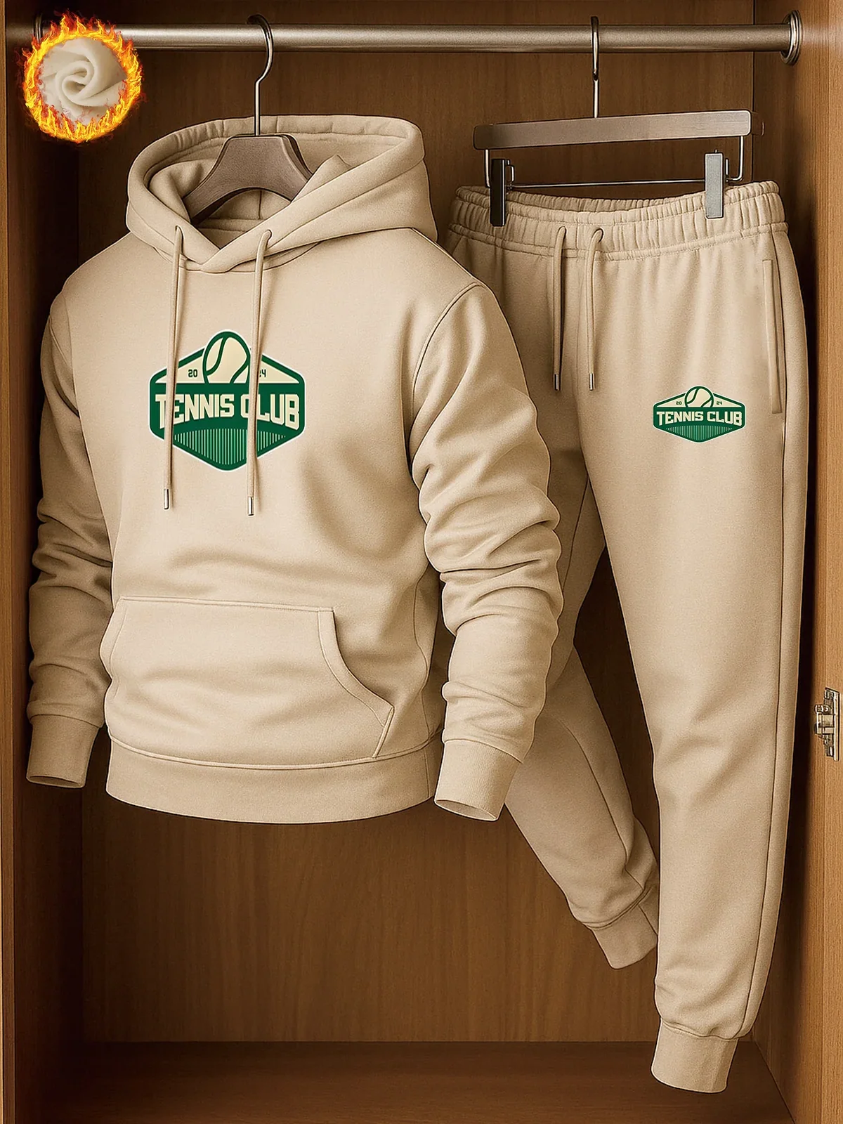 2026 Autumn Winter Adult Casual Tracksuit, Fashion Sport Outfit, Warm Fleece Lined Hoodie and Sweatpants Set,