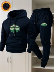 2026 Autumn Winter Adult Casual Tracksuit, Fashion Sport Outfit, Warm Fleece Lined Hoodie and Sweatpants Set,